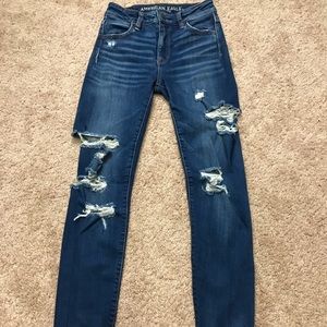 American Eagle ripped hi rise jeggings